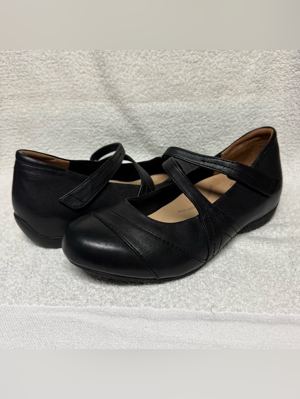 Ziera Xray Super Support 41.5 Black Leather Mary Jane Comfort Shoes